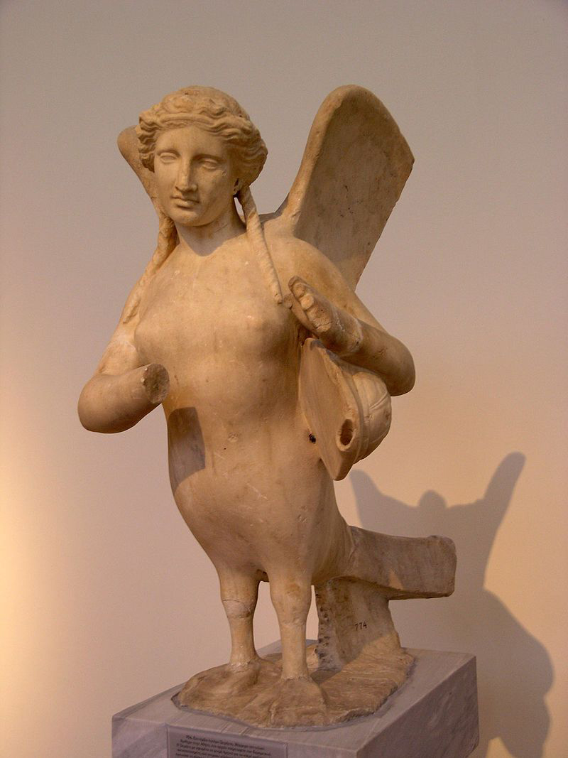 Estatua funeraria de sirena, 370 aC, Museo arqueológico Atenas